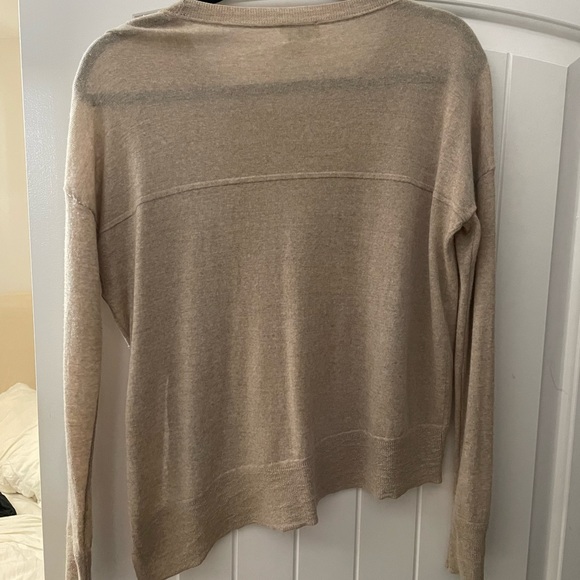 Aritzia Wilfred Balzac Sweater Crew-neck Silk Cotton Cashmere XS Beige - Picture 3 of 6